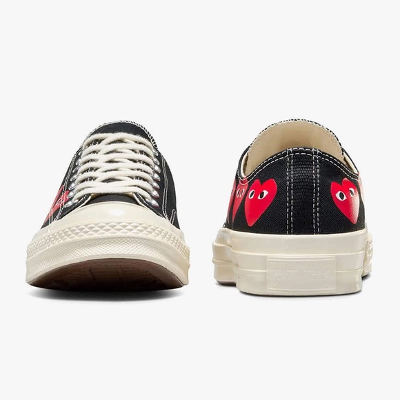 Converse Shoes - Converse Cômme des Garçons Black and White Sneakers with Red Accents 9
